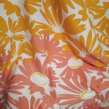 Cynthia Rowley Sunny Floral Pumpkin Coral Orange Fabric Shower Curtain 7... - $21.46