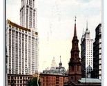 Skyscrapers and St Paul Chapel New York CIty NYC NY UNP Unused DB Postca... - $4.49