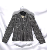 Vintage Rickie Freeman for T.J Nites Jacket Women 14 Black &amp; White Sequi... - $73.85