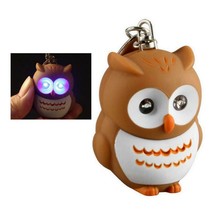 LED OWL KEYCHAIN with Light and Sound Bird Animal Hooting Noise Key Chai... - $7.95