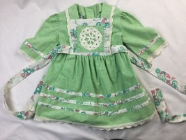 Penneys Girls Green Dress 4 60s 70s Hippie Mod Maxi Boho vintage - £18.76 GBP