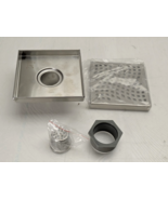 Oatey 6&quot; x 6&quot; Square Drain Shower Grate Stainless Steel Wave Missing Lif... - $558.12 MXN