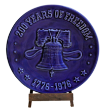 Collectible Bicentennial Plate Blue Embossed 1776-1976 Liberty Bell 200 Yrs Free - £3.93 GBP