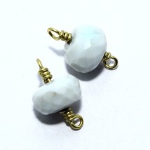Blue Agate Rondelle Gold Plated Vermeil Bead Natural Loose Gemstone Jewelry - £2.34 GBP