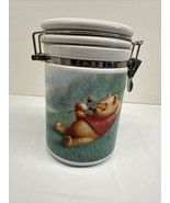 Disney&#39;s Winnie The Pooh 8&quot;  Ceramic Canister W/ Latch Lid - $27.73