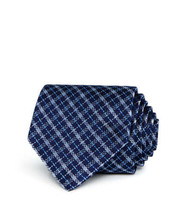 allbrand365 designer Mens Plaid Silk Classic Tie, One Size, Navy/Blue - £27.70 GBP