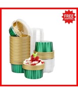 Versatile 100-Pack 5oz Aluminum Dessert Cups with Lids for Weddings &amp; Ga... - $53.70 CAD