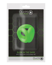 Shots Ouch Cock Ring &amp; Ball Strap - Glow In The Dark - $17.45