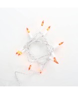 10 Bulb Orange Glass Craft Lights White Wire - €8,56 EUR