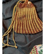 Antique Ladies Amber Glass Beaded Handbag Fashion Purse Old Art Deco Dra... - $128.61 CAD