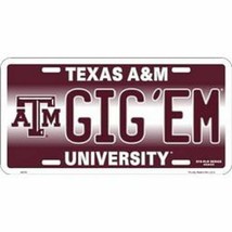 Texas A&amp;M Aggies Ncaa &quot;Gig&#39;Em&quot; License Plate - £15.57 GBP