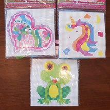 Cross Stitch Patterns, set of 3, Kids Cross Stitch Kit, Frog Unicorn Heart