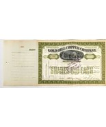 Gold Hill Copper Co Stock Certificate, Mining Stock: Certificate #B58 - ... - $90.00