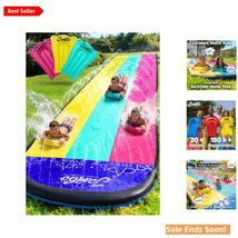 20Ft Summer Vibes Slip and Slide Kids Outdoor Water Toy with 3 Bodyboards - $87.07
