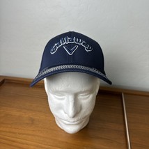Callaway Golf Hat New Era Flex Fitted M-L Cap Blue Men’s Logo Front And ... - $23.00