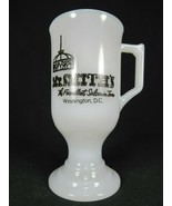 RARE MILK GLASS MUG Mr. Smith&#39;s Washington DC 1960&#39;s footed Pyrex - $58.99