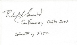 Robert J. Seiwald Signed 3x5 Index Card Inventor Scientist FITC - £38.93 GBP