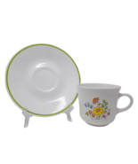 Corning Corelle Spring Meadow Coffee Cup and Saucer Set Vtg Multi Floral Pattern