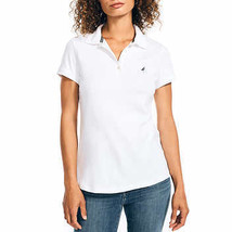 Nautica Ladies&#39; Size X-Small Short Sleeve Polo Shirt, White - £13.57 GBP