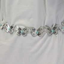 Butterfly Metal Waist Chain Belt Women Turquoise Adjustable Belt 27" - 39" - $9.79