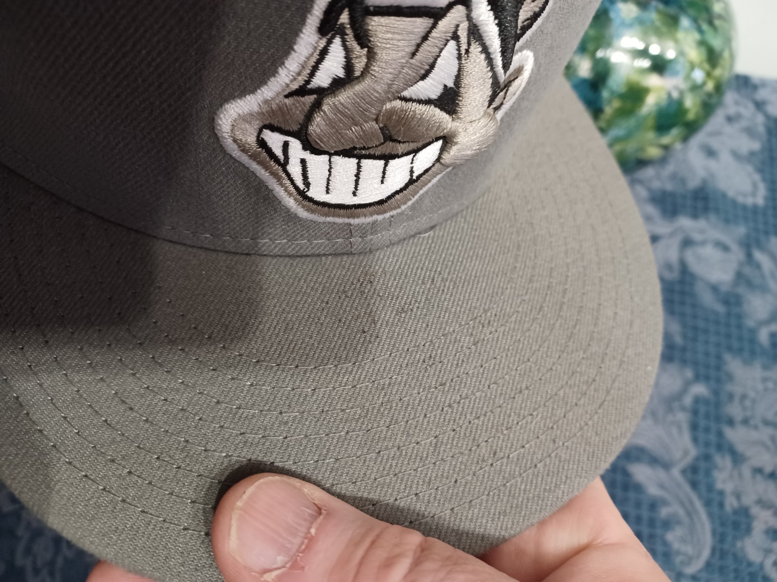 Cleveland Indians Grey Gray Wahoo New Era 59FIFTY Fitted Cap Hat 7 3/4 Item image 7