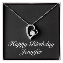 Happy Birthday Jennifer v2 - Forever Love Necklace Personalized Name - £47.22 GBP