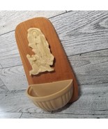 Vintage Wood Holy Water Font Italy Wall Hanging Plaque Virgin Mary 3D &quot;C... - £8.66 GBP