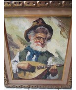 Original Oil ON Canvas Tirol Man Playing TAMBURA Signed BARMA - €103,36 EUR