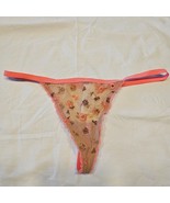 American Eagle Aerie T Back Thong Panties SMALL Pink Brown Floral Mesh S... - $26.50 CAD