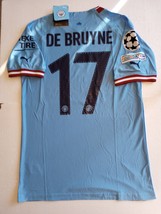 Kevin De Bruyne Manchester City UCL Match Slim Blue Home Soccer Jersey 2022-2023 - £79.93 GBP