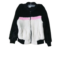 Arizona Jeans Co Girls XS 6 6X Faux Fur Fuzzy Colorblock Jacket - £6.38 GBP