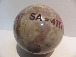 Polished Stone Marble Sphere Ball V=4 Pi R 3 SA=4 Pi r2 Math Geometry Volume - £23.60 GBP