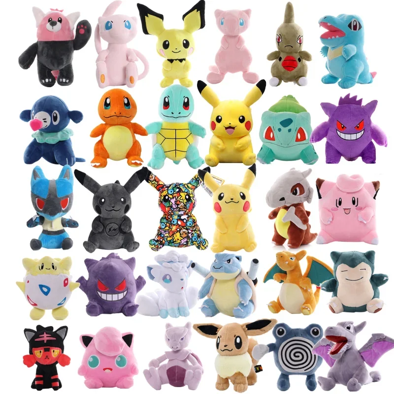 Pokemon Plush Toy Cute Pikachu Stuffed Eevee Charmander Mewtwo Gengar Cubone - £11.07 GBP+