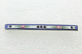 Vintage Enameled Pin REAL SOLID .925 Sterling Silver 4.3 g - £37.00 GBP