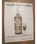 Pubblicità Amaro Gambarotta Piccolo Mondo Antico b/n - $294.98 MXN
