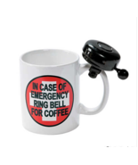 Coffee Emergency Fun Mug W Bell -IN CASE OF EMERGENCY RING BELL FOR COFF... - £14.53 GBP