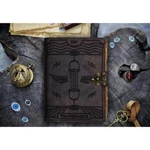 Leather Temperance Printed Diary Vintage Old Pages Diary for Office &amp; Pe... - £39.33 GBP