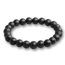 Buddha Black White Natural Stone Rock Lava Beads Strand Bracelet Men Women Rosar - £8.30 GBP