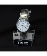 Timex Indiglo Quartz Men&#39;s WR 30m Watch Sliver Stretch Band &amp; Display Case - $19.59