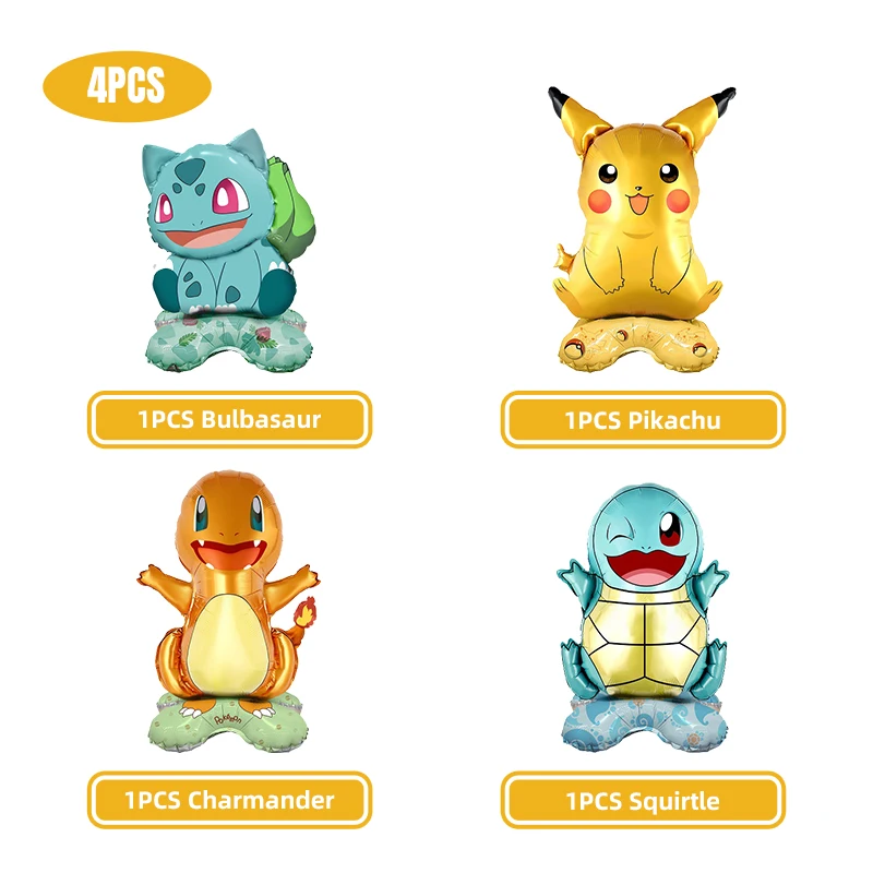 4 Balloons Exclusive Collection! Pokemon birthday decoration Pikachu - $10.87