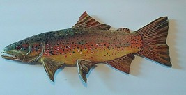 2021, Western Brown Trout, Straight body, Left Face, 15 1/4 inches - $47.52