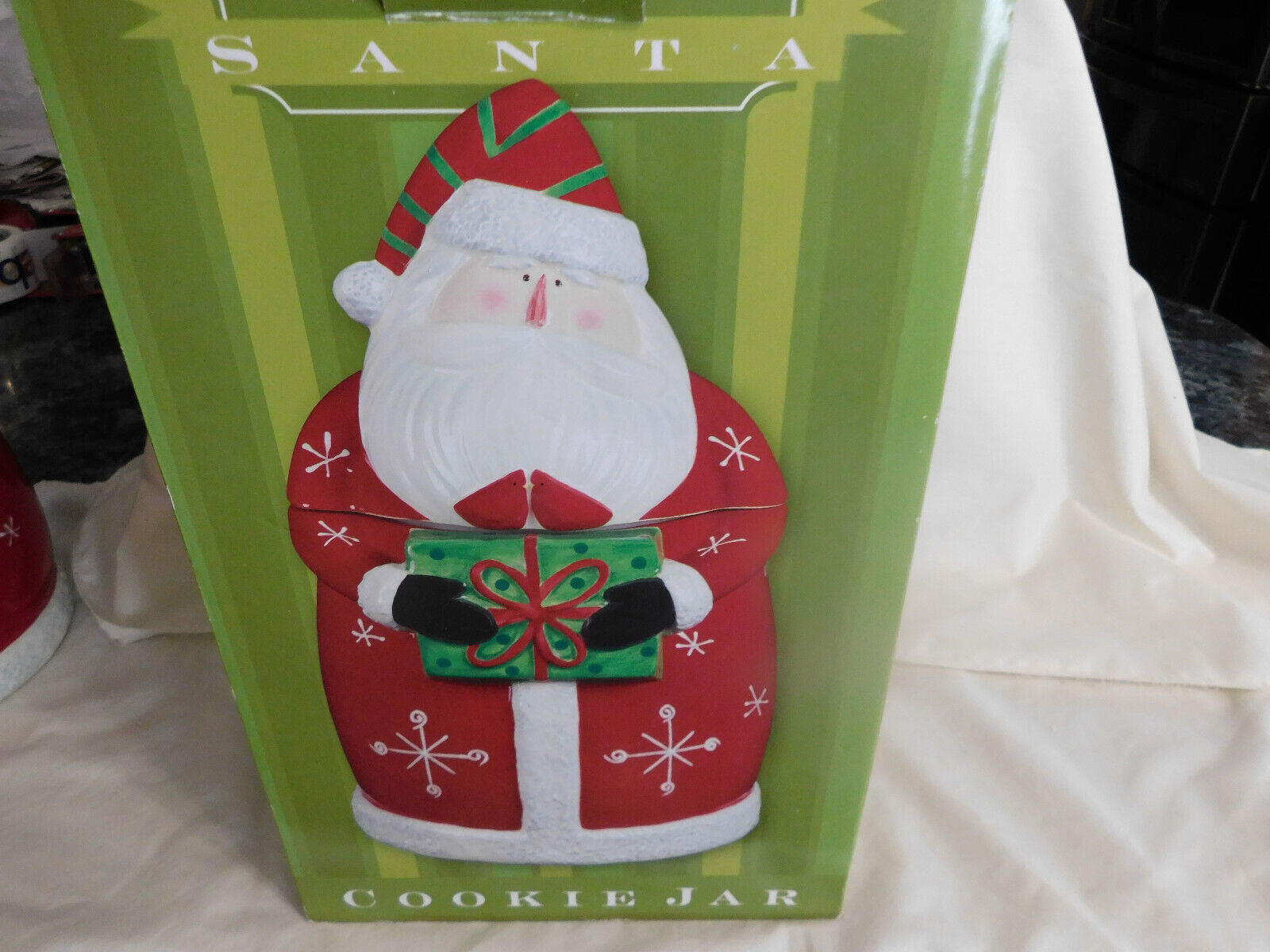 Sears Handpainted Ceramic Santa Claus Cookie Jar #45408 10 Inches Tall w/Box - $9.99