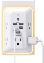Surge Protector, Outlet Extender with Night Light, Addtam 5-Outlet Splitter and - £19.54 GBP