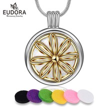 20mm Aroma locket Necklace Aromatherapy Essential Oil Diffuser Perfume daisy flo - £17.37 GBP