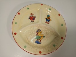 Vtg 1934 Ducks Crown Pottery 5.5&quot; Child Toddler 3-Section Dinner Lunch Plate  - £14.75 GBP