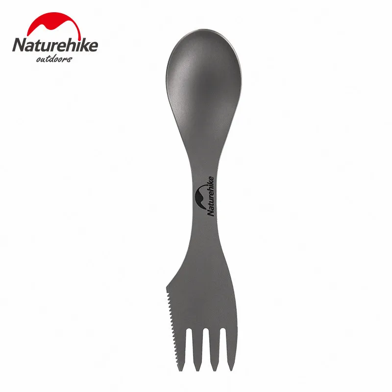 Naturehike Titanium Tableware Set Spoon Fork Knife 3 in 1 Spork Cutlery Outdoor - £16.43 GBP+