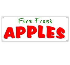 FARM FRESH APPLES CLEARANCE BANNER Advertising Vinyl  Flag Sign INV - £14.25 GBP
