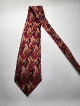 J GARCIA Red Meadow 100% Silk Abstract Necktie Tie  - £9.09 GBP