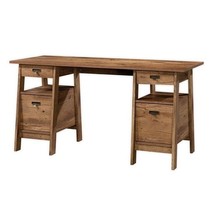 FarmHouse Rustic Oak Executive Desk w/ Filing Cabinets Storage - $9,637.28 MXN