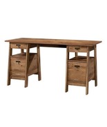 FarmHouse Rustic Oak Executive Desk w/ Filing Cabinets Storage - $9,619.45 MXN